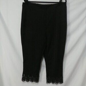 SHEIN - Curve | 2XL | Black Capris Leggings With Lace Bottom Hems